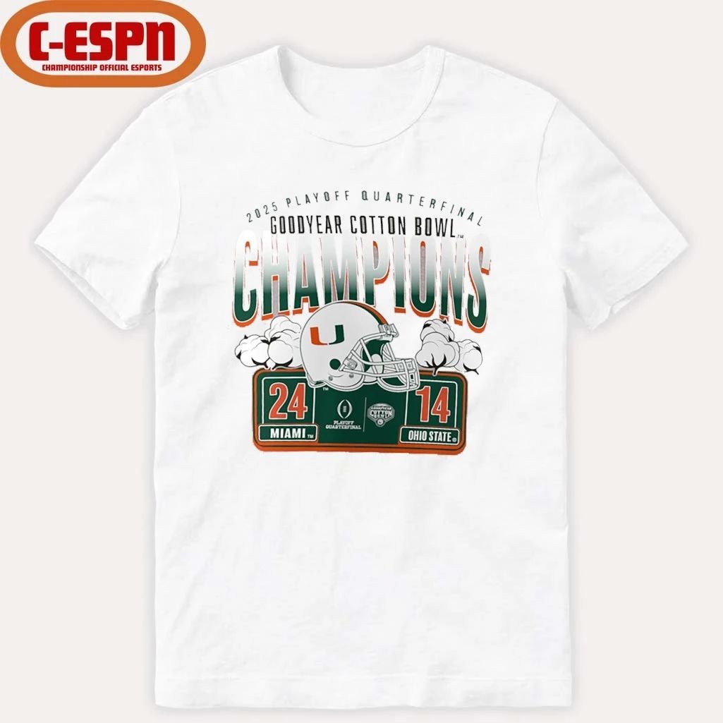 University Of Miami Cotton Bowl Champions Scoring Drive T-Shirt