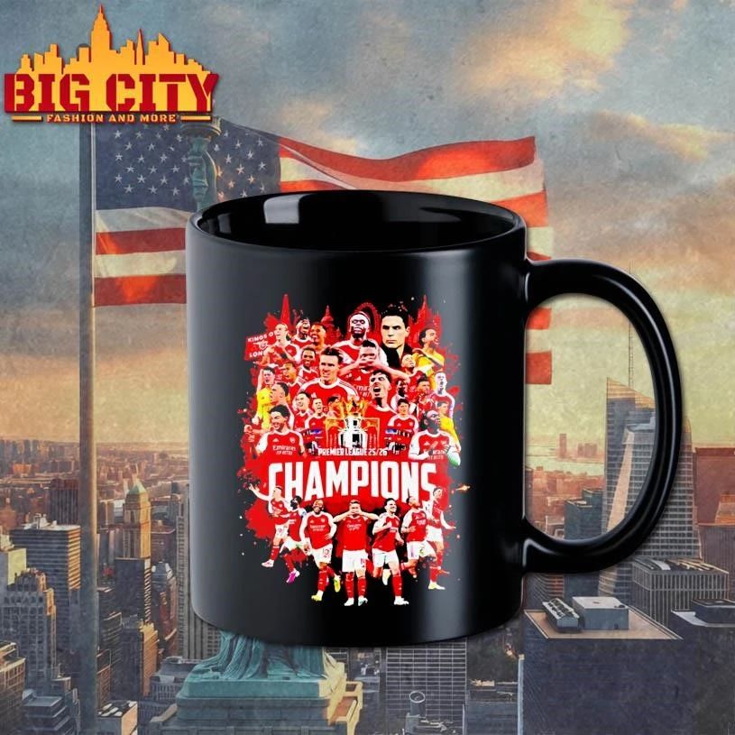 Arsenal Premier League Champions 25 26 Gunners Trophy Graphic Shirt