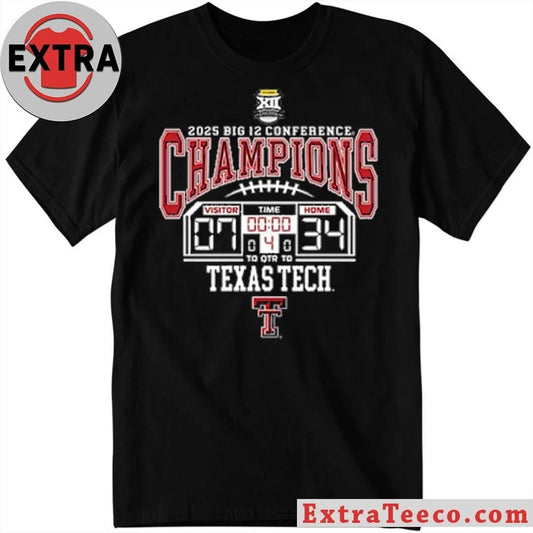 Blue 84 Unisex Texas Tech Red Raiders 2025 Big 12 Conference Champions December 6, 2025 overwhelming 34-7 win over BYU at AT&T Stadium in Arlington, Texas Shirt