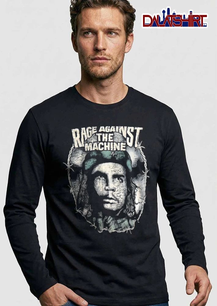 Rage Against The Machine Che Guevara portrait barbed wire shirt