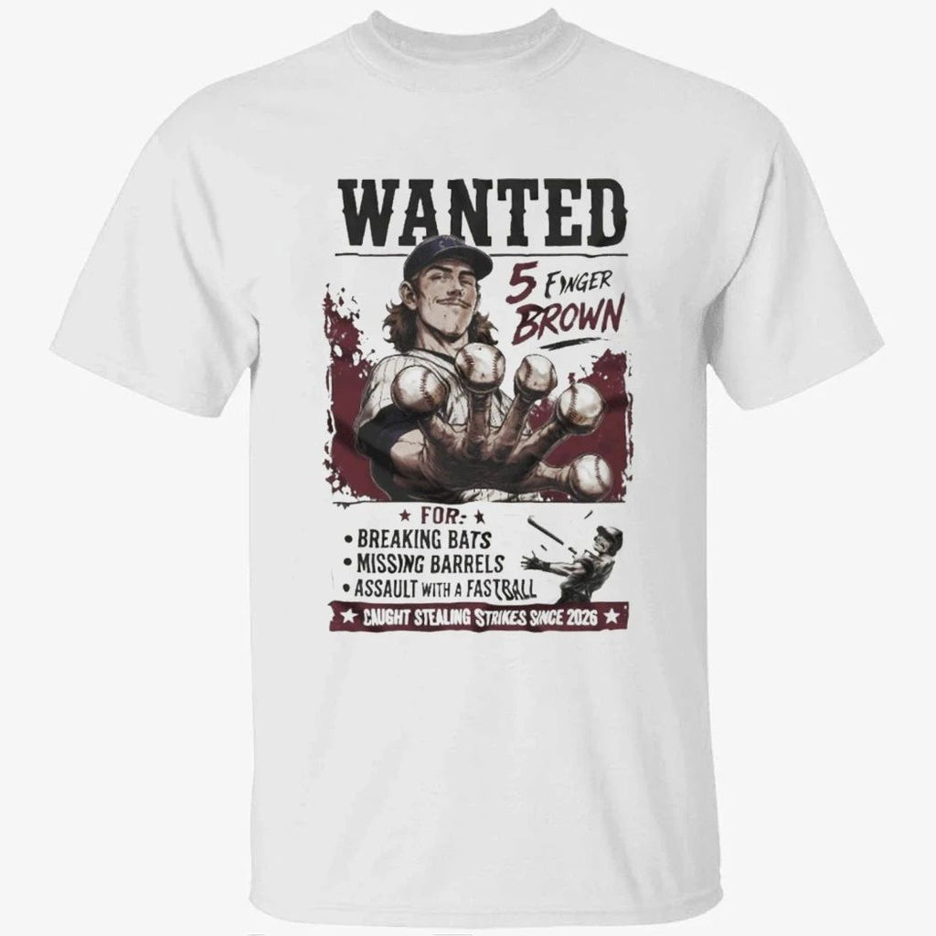 Chicago Cubs Wanted 5 Finger Brown Funny Pitcher Western Shirt