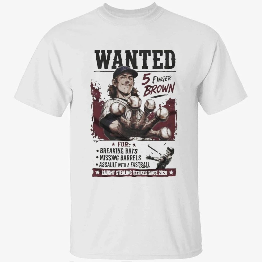 Chicago Cubs Wanted 5 Finger Brown Funny Pitcher Western Shirt