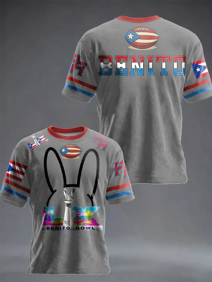 Bad Bunny Benito Bowl LX Football Jersey T-Shirt
