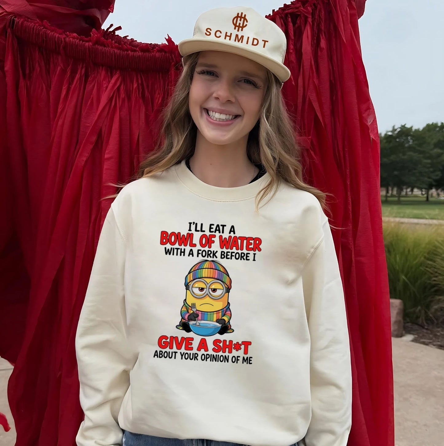 I’ll eat a bowl of water with a fork before I give a shit about your opinion of me Minion shirt