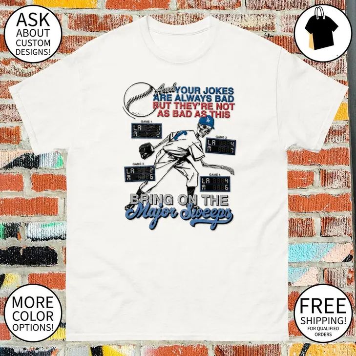 Los Angeles Dodgers Bring on the Major Sweeps Skeleton Baseball shirt