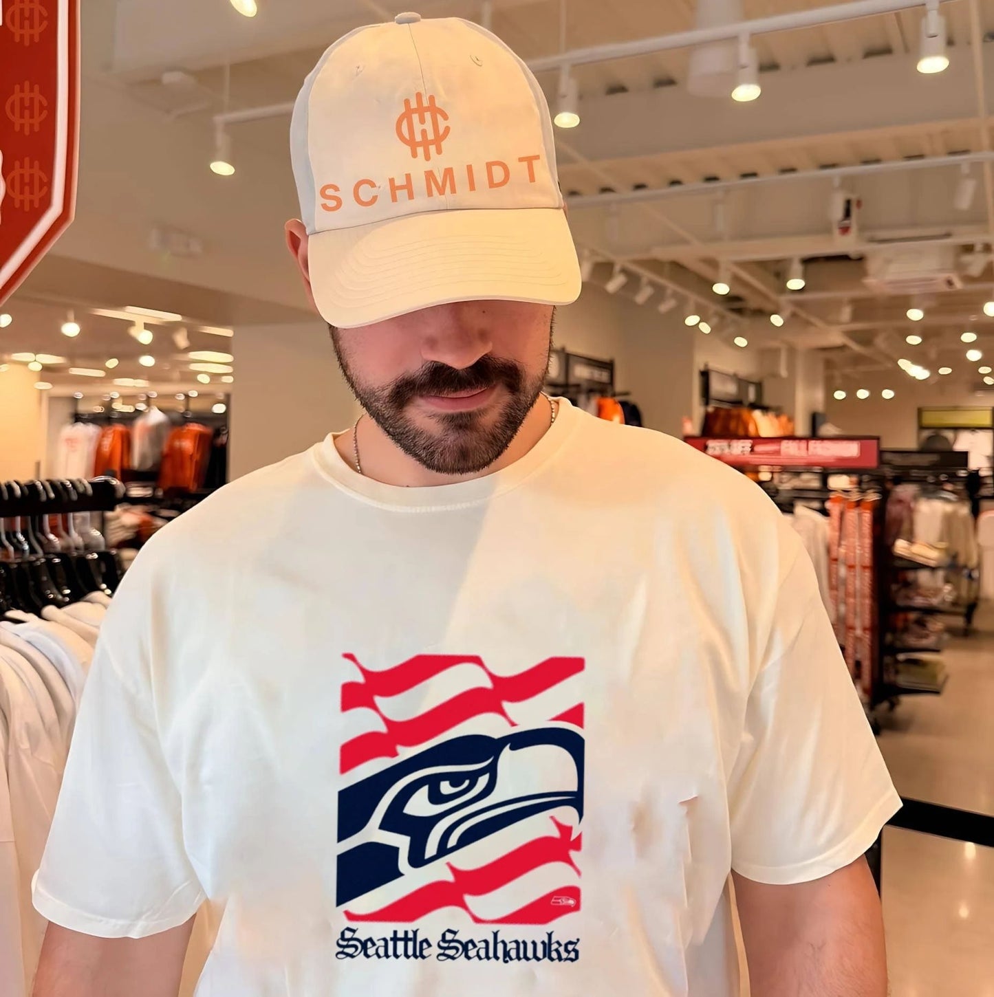 Seattle Seahawks American 250th Flag Heritage Wordmark shirt