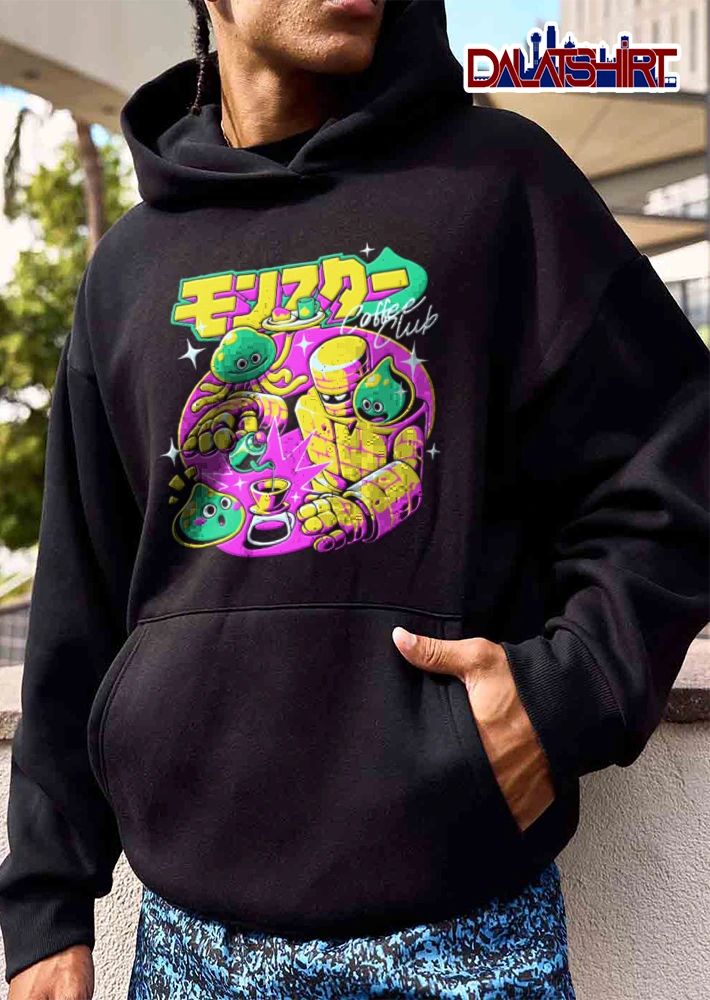 Coffee Club golem and slimes pouring coffee shirt