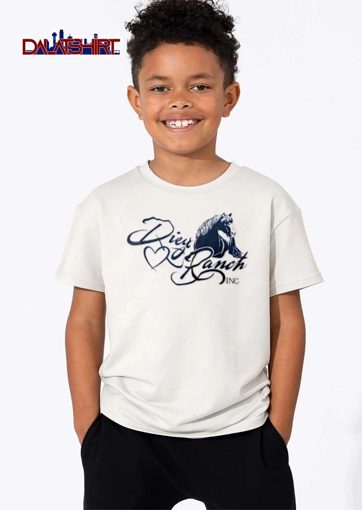 Diey Ranch INC black horse head heart icon shirt