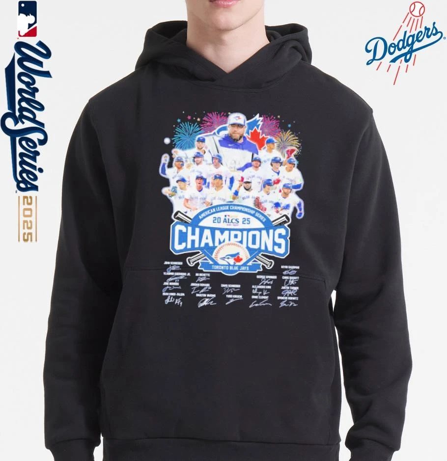 Toronto Blue Jays Baseball 2025 MLB ALCS Champions Signatures T-Shirt