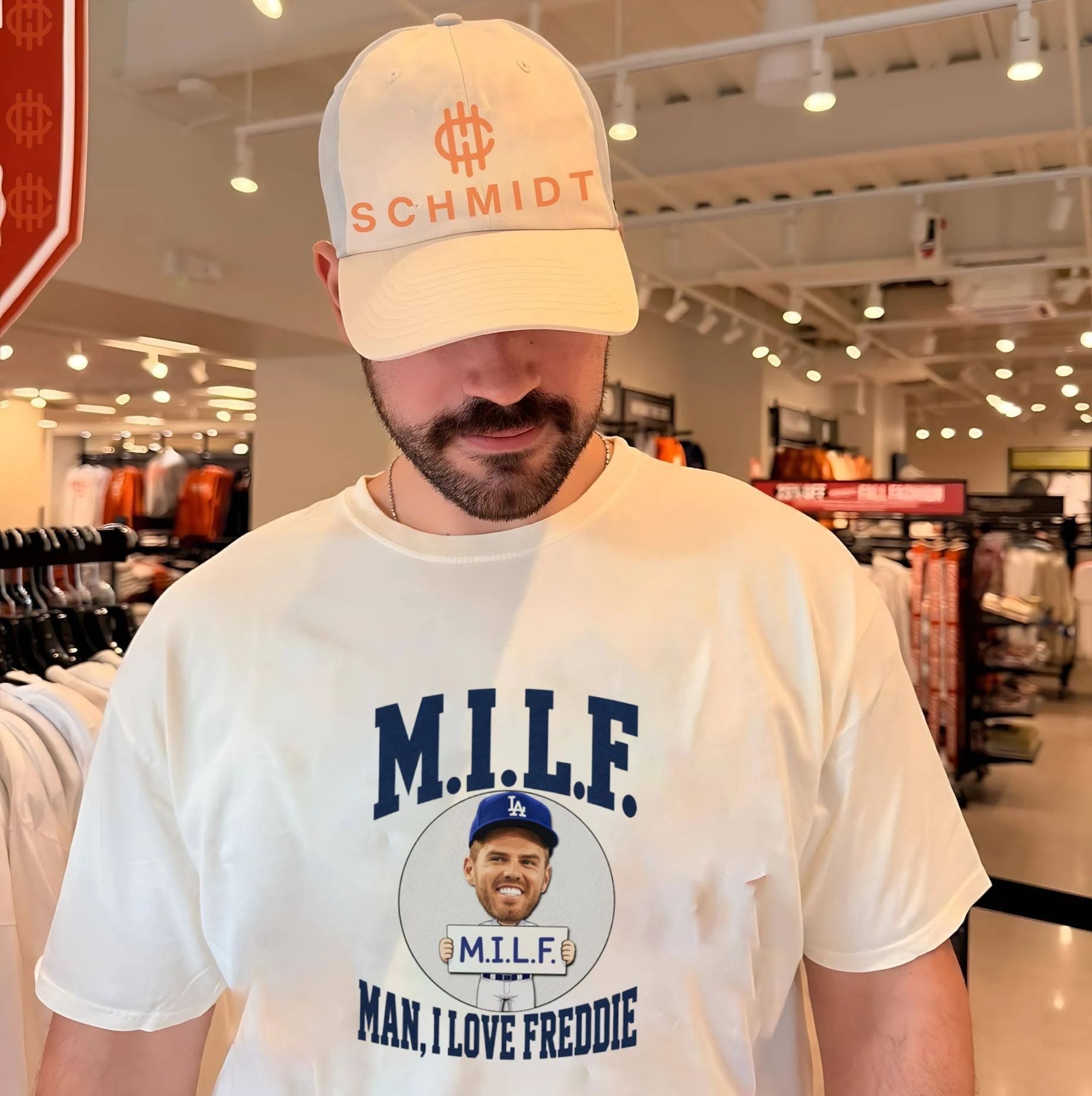 Freddie Freeman Los Angeles Dodgers MILF man I love Freddie caricature shirt