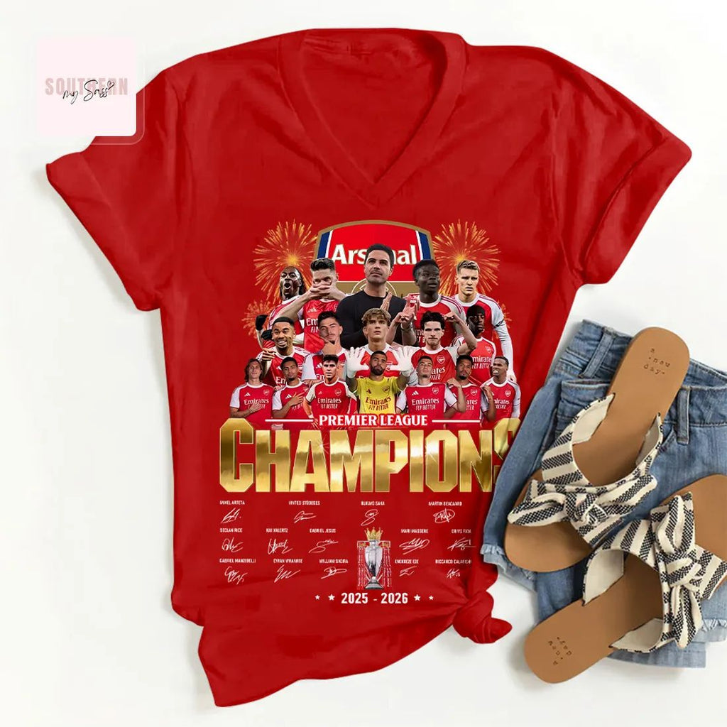 Arsenal Premier League Champions 2025-2026 Commemorative Unisex T-Shirt