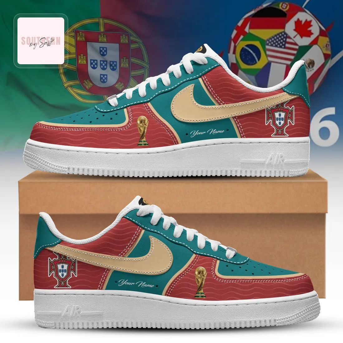 Portugal National Team 2026 Commemorative Custom Football Air Force 1 Shoes