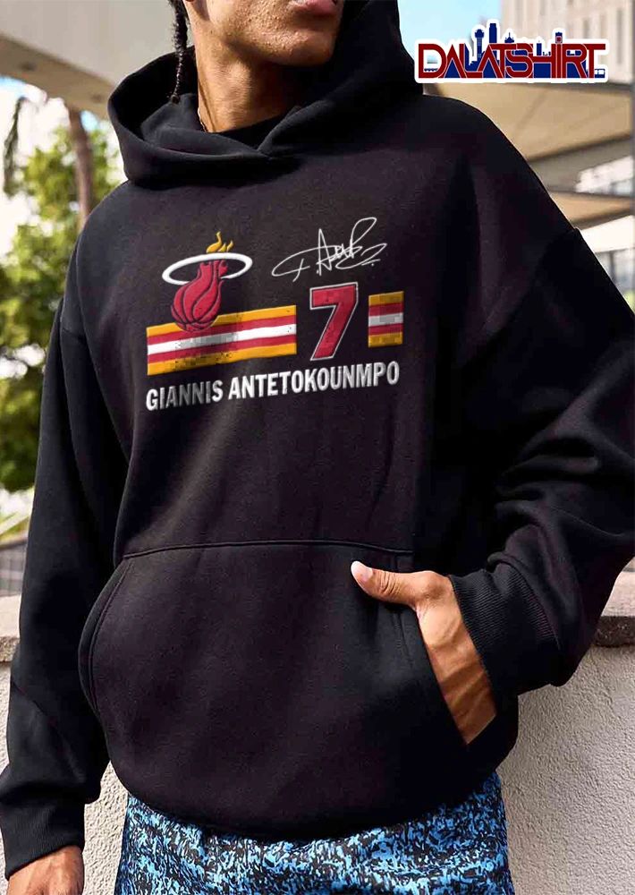 Miami Heat Giannis Kostas Antetokounmpo basketball logo signature jersey number shirt