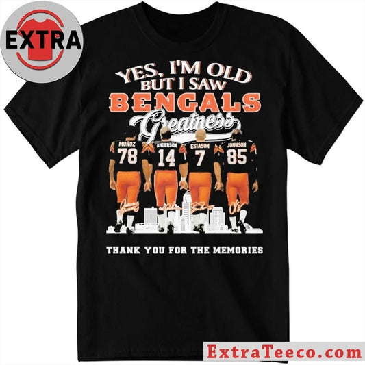 Cincinnati Bengals Greatness 2025 Munoz Anderson Esiason Johnson Signature And City T-Shirt