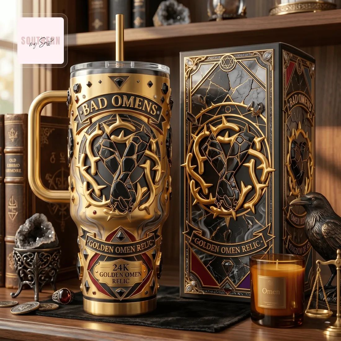 Bad Omens 24K Golden Omen Relic Luxury 30oz Gold & Black Tumbler