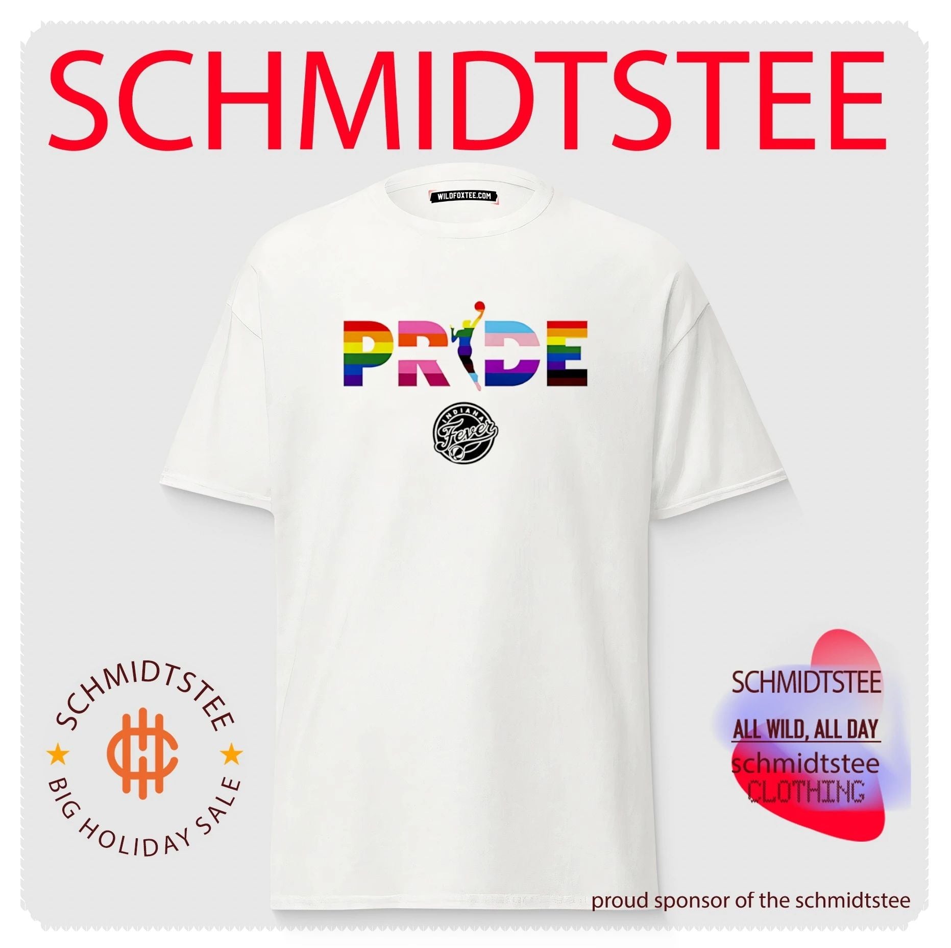 Indiana Fever White WNBA pride stripes shirt