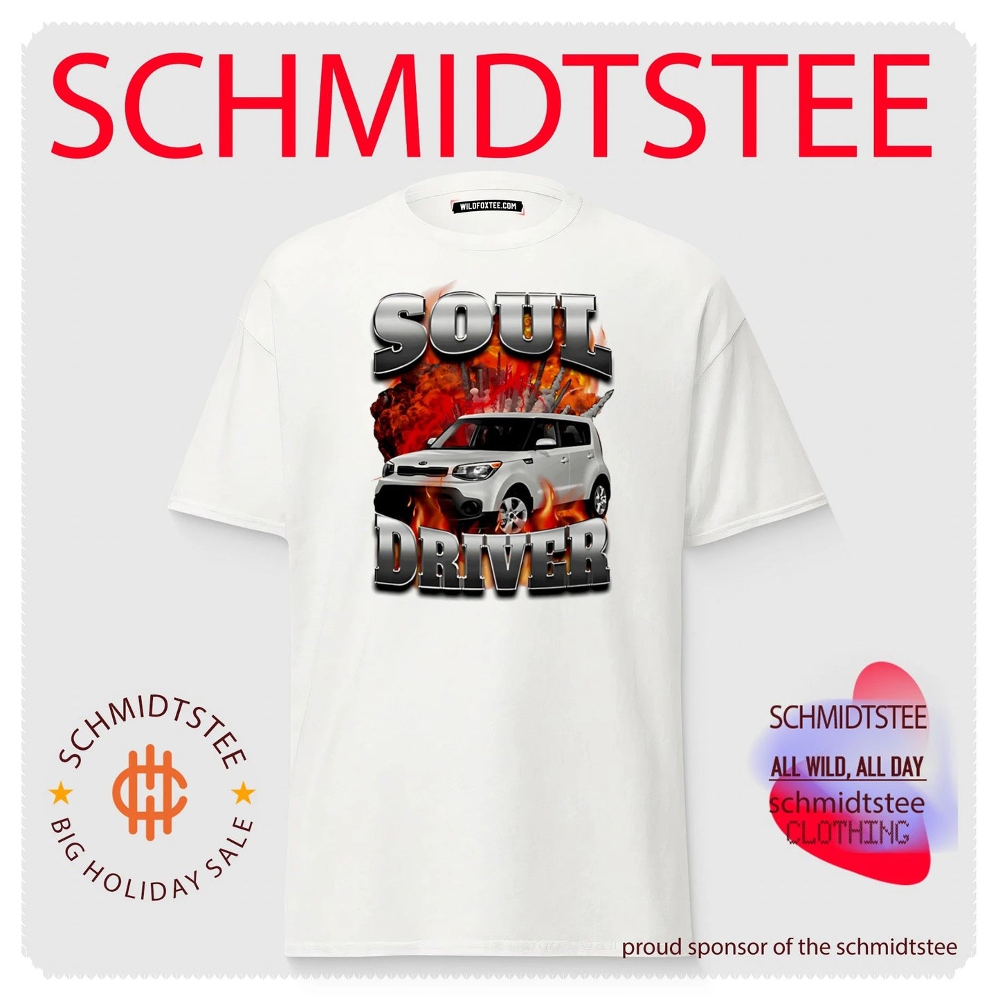 Sould driver Kia Soul white car explosion shirt