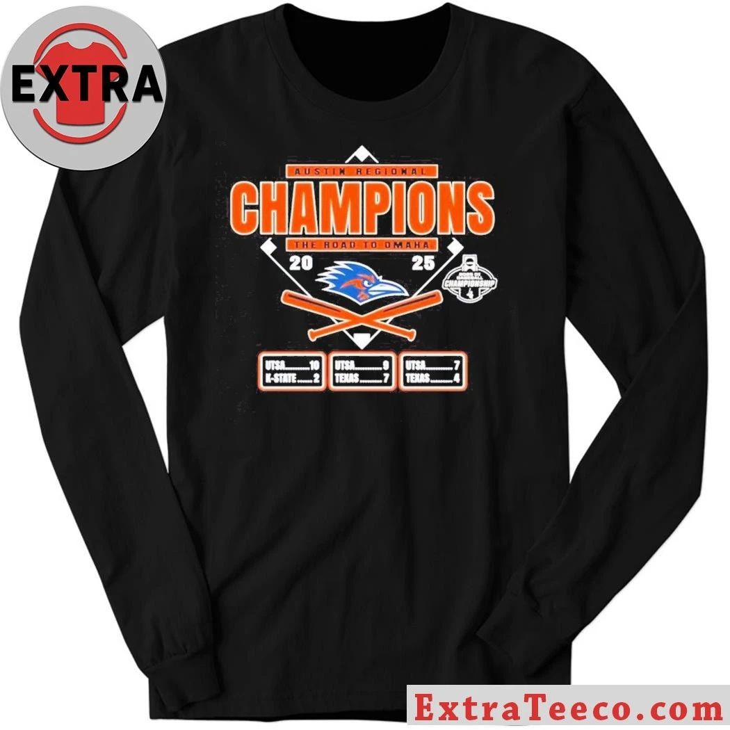 UTSA Roadrunners 2025 the road to Omaha Austin Regional Champions College World Series Venue T-Shirt