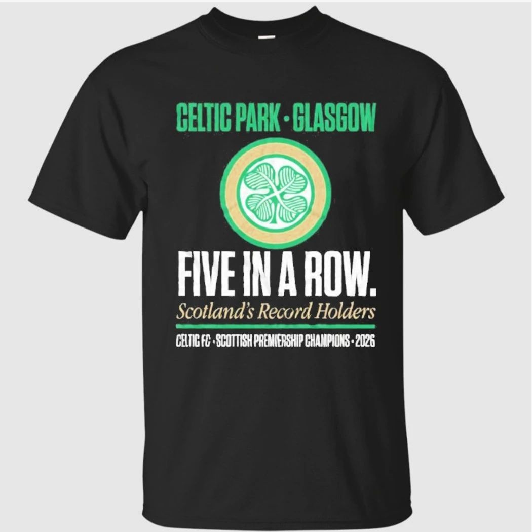 Celtic Five In A Row Scottish Premiership Champions Record 2026 Shirt