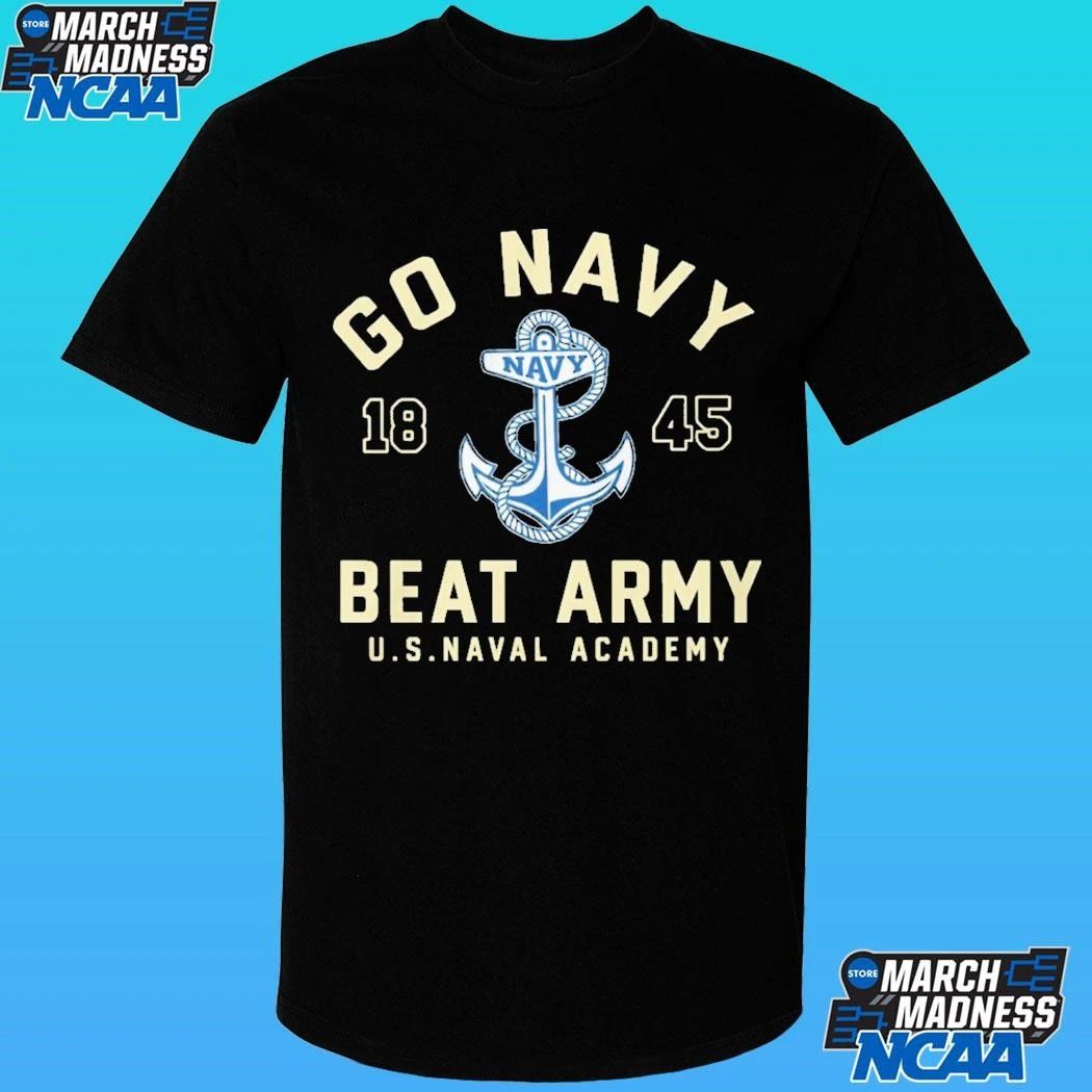 Go Navy Midshipmen Football Go Navy Beat Army 1845 Logo Shirt