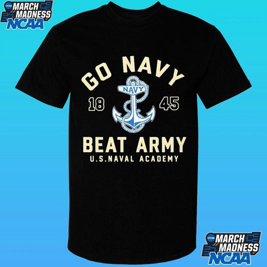 Go Navy Midshipmen Football Go Navy Beat Army 1845 Logo Shirt