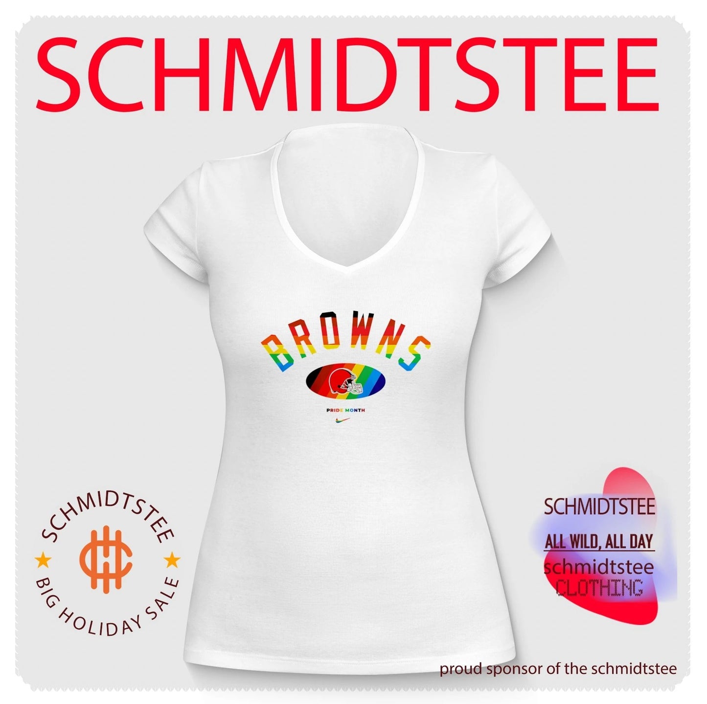 Cleveland Browns Pride Month Rainbow logo shirt