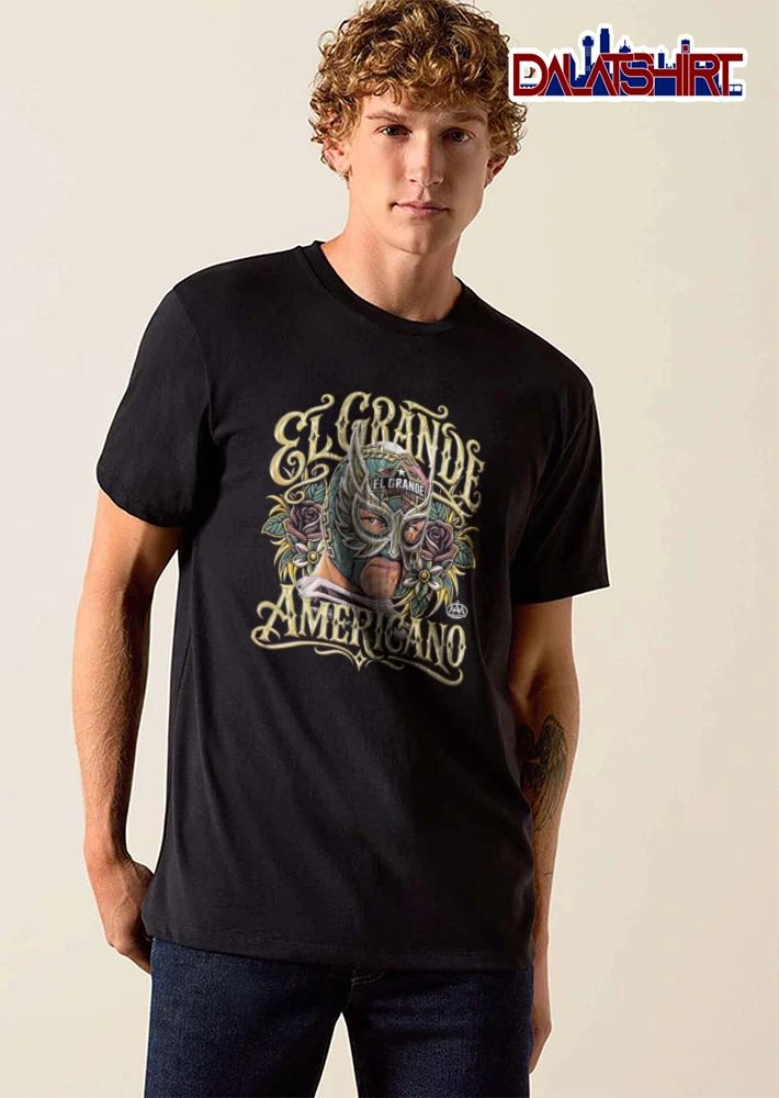 AAA El Grande Americano lucha libre masked wrestler roses shirt