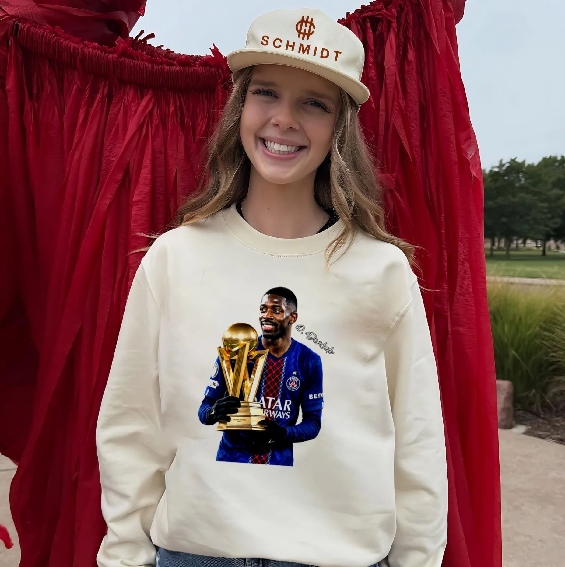 Ousmane Dembele Paris Saint-Germain 2026 Uefa League Champions 14Th Ligue 1 Title trophy shirt