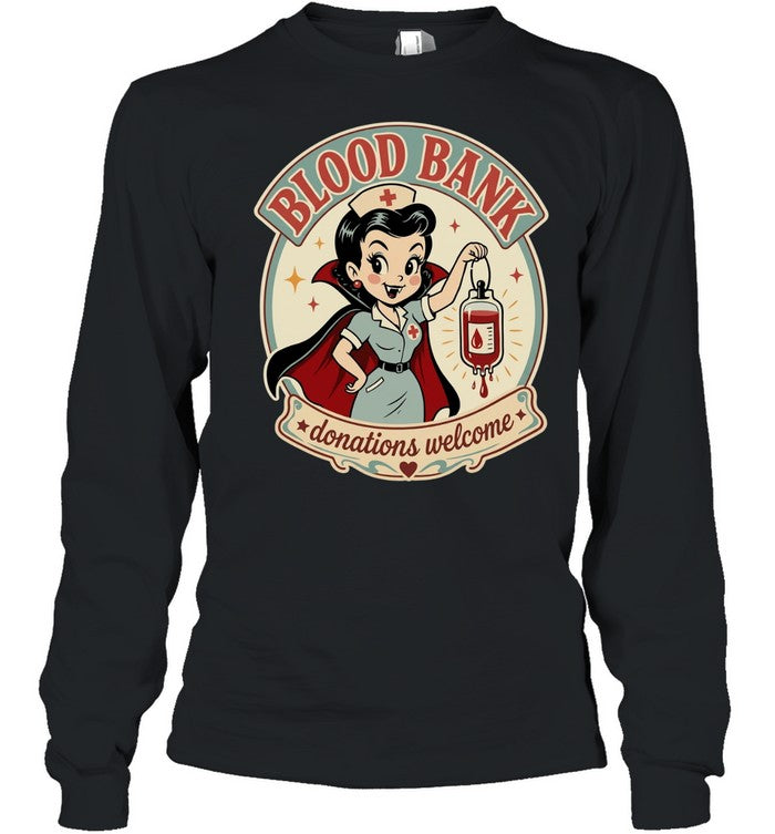 Vampire Nurse Blood Bank donations welcome Unisex T-Shirt