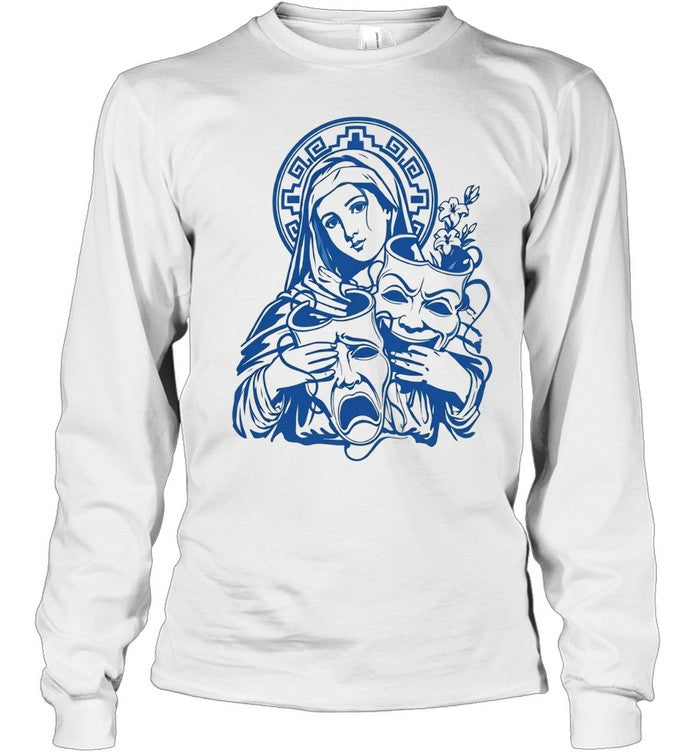 Virgin Mary Cry Now Laugh Later Drama Mask Tattoo Art Unisex T-Shirt