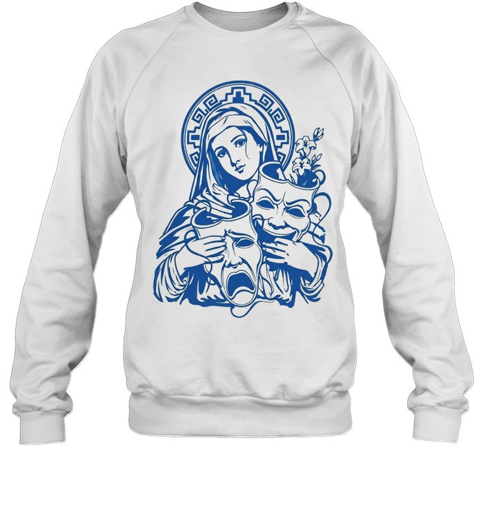 Virgin Mary Cry Now Laugh Later Drama Mask Tattoo Art Unisex T-Shirt