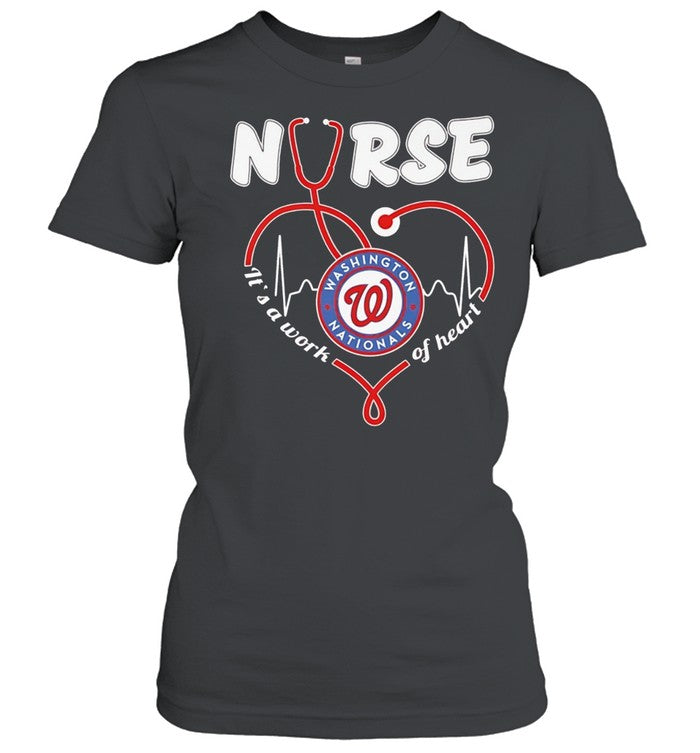 Washington Nationals nurse it’s a work of heart stethoscope shaped heart Unisex T-Shirt