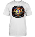 With A Circle Of Light No One Is Left In The Darkness Off Road Vehicles Surrounding Rainbow Ribbon Unisex T-Shirt
